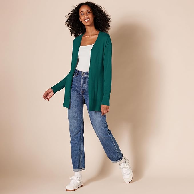 Amazon Essentials Women's Lightweight Long Sleeve Open-Front Cardigan Sweater (Available in Plus Size)