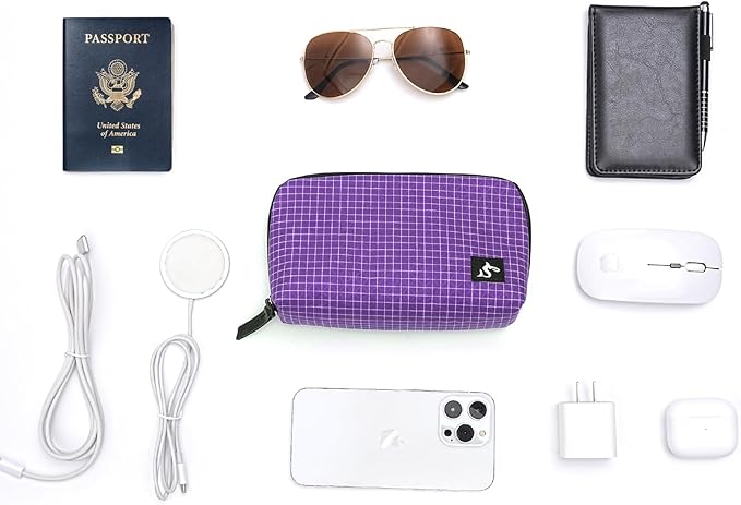 SIMTOP Cord Organizer Travel Small Tech Bag Pouch Case for Cords, Charger, Hard Drive, Power Bank – Water-Resistant Electronics Organizer, Small Portable Gadget Case for Travel
