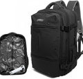 Vacuum Compression Backpack for Travel, Carry-On Backpack with Vacuum System & Pump, Packs Like 55L for 5-7 Day Trips, Fits 17" Laptop, Water-Resistant Business Travel Backpack for Men/Women