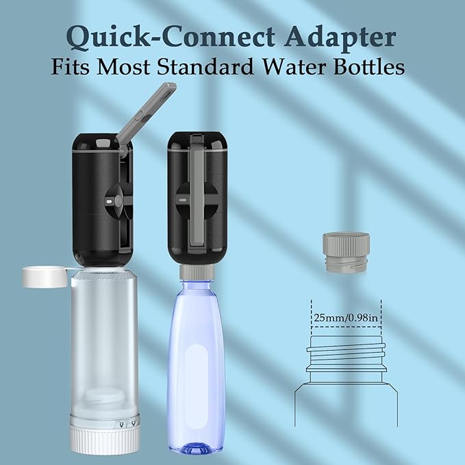Portable Bidet for Travel, Rechargeable Travel Bidet Sprayer Fits Various Sizes of Water Bottles, Waterproof High Pressure Handheld Bidet for Women Men Personal Hygiene, Black