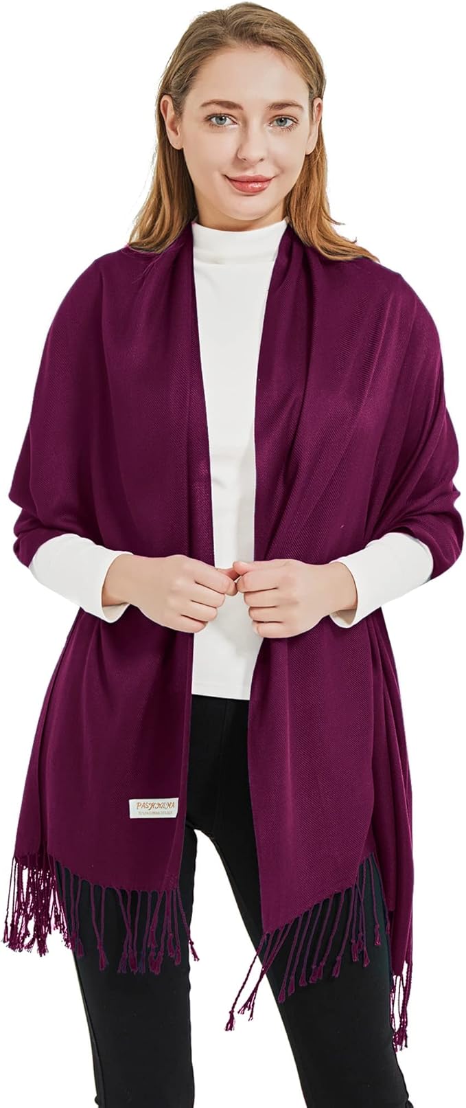 Soft Silky Pashmina Shawl Wraps Solid Colors Scarf for Wedding Evening Dresses