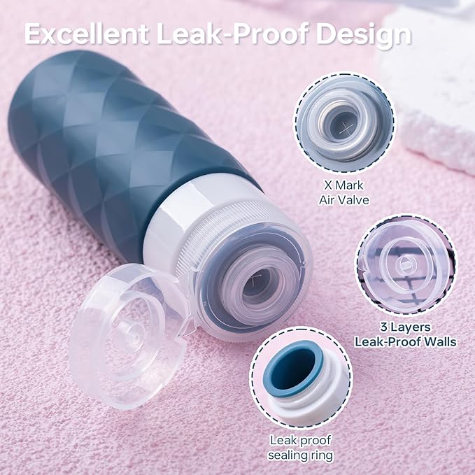 20Pack Travel Bottles Set,Leak Proof TSA Approved Travel Size Containers, Travel Essentials for Conditioner, Shampoo, Lotion & Body Wash Accessories (Dark Color) (Dark Color)