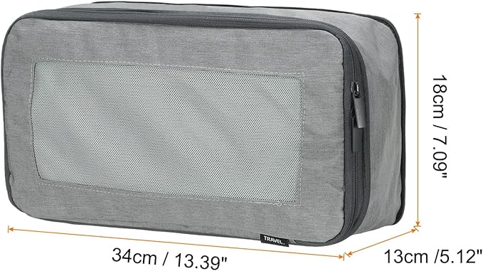 HARFINGTON Compression Packing Cube for Suitcases 34x18x13cm Lightweight Luggage Organizers Bag Travel Essentials Compression Bags for Carry on Suitcases, Grey