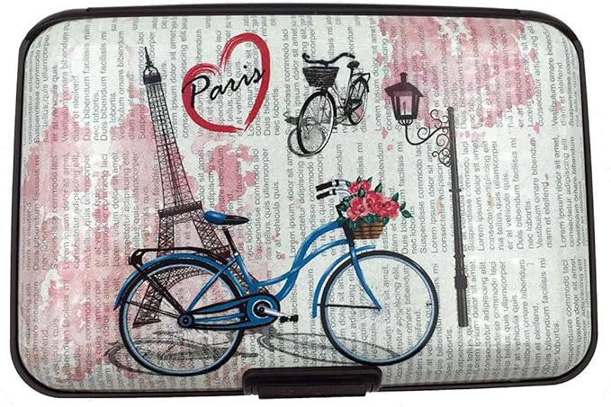 BFL RFID Credit Card Holder for Women or Men, Theft Proof Credit Card Holder, Slim Design Fits in Pocket (Bicycle)