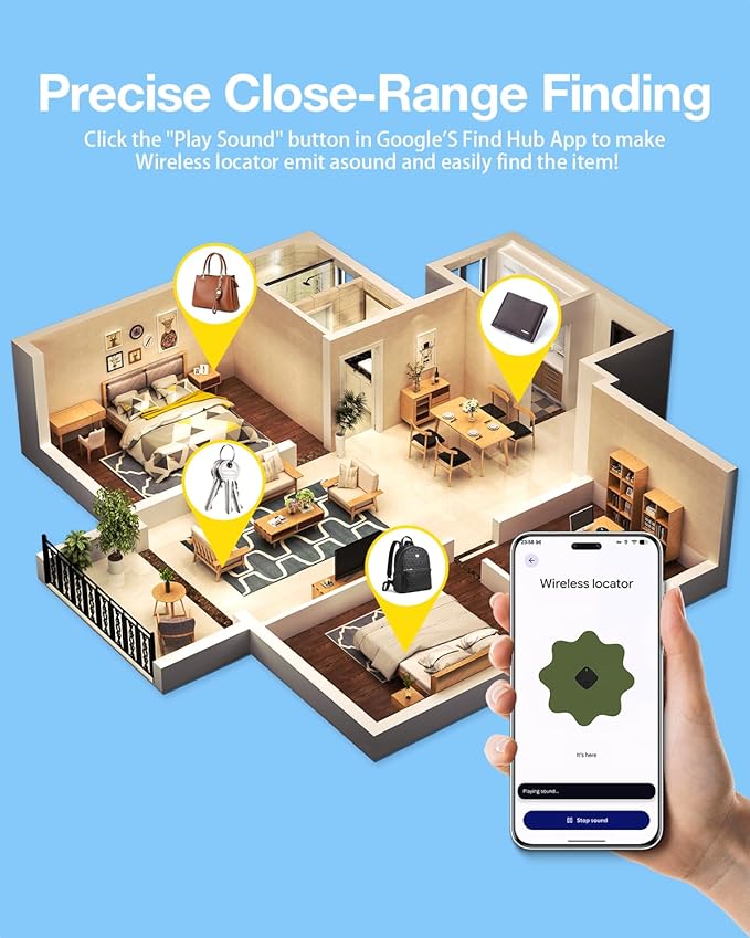 Air Tags for Android,Air Tags-4 Pack Android,2 Year Battery Life,Air Tracker Tags with 4 Case,Google Find Trackers for Google'S Find Hub App,IP65 Waterproof Luggage Tracker for Keys,Wallets,Suitcases