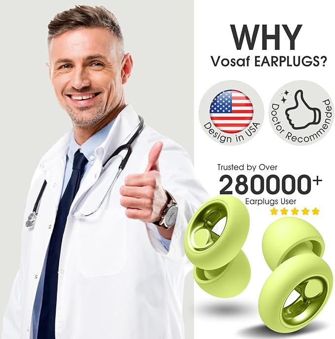 Ear Plugs for Sleeping Noise Cancelling, Soft Ear Plugs for Sleeping, 45dB Reusable for Noise Reduction with 8 Ear Tips, Silicone Hearing Protection Earplugs for Concert, Work(Lemon Lime)