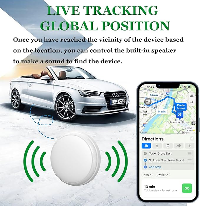 GPS Tracker for Vehicles and Cars,Magnetic GPS Tracker for Car,Real-Time Location Tracking Device,No Subscription,No Monthly Fee,Waterproof Tracker for Kids, Pets and Dogs(Android & iOS)