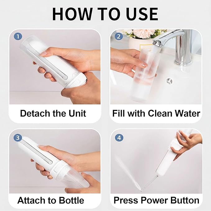 Portable Bidet for Travel,Rechargeable Electric Handheld Travel Bidet Sprayer for Women & Men,Collapsible,Portatil Peri Water Bottle Bidets for Hygiene,Camping, Backpacking,Backcountry,Hiking