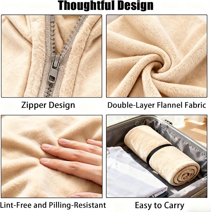 SNZ Wearable Blanket for Womens and Mens, Comfy Flannel Poncho, Snuggie Warm Shawl Wraps for Women, Birthday Gift Ideas
