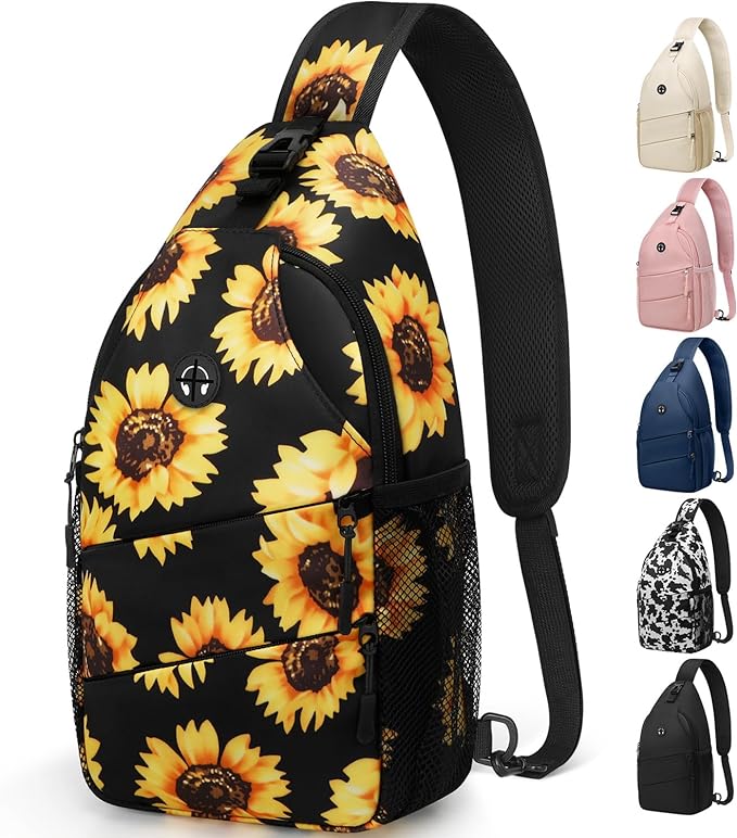 Pritent Crossbody Bags for Women Men Trendy Sling Bag Backpack Casual Chest Bag with Convertible Shoulder Strap