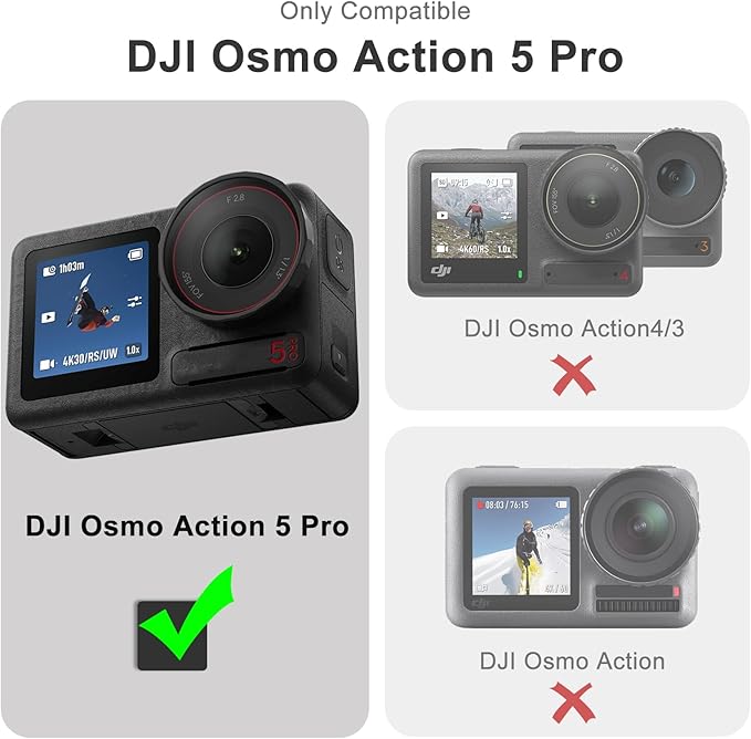 FiTSTILL Tempered Glass Screen Protector with Silicone Lens Cap for DJI Osmo Action 5 Pro,Ultra HD 9H Hardness,Scratch Resistant Bubble Free Action 5Pro Accessories
