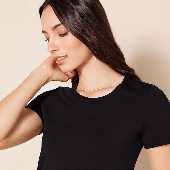 Amazon Essentials Women's Regular-Fit Short-Sleeve T-Shirt (Crewneck and V-Neck Options), Multipacks