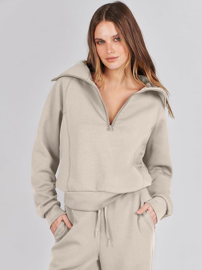 ANRABESS Women 2 Piece Outfits 2025 Fall Fashion Airport Wide Leg Pants Lounge Set Leisure Travel Vacation Clothes Sweatsuits