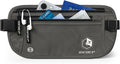 VENTURE 4TH Money Belt for Travel – Hidden Under-Clothes RFID Blocking Passport Holder & Slim Travel Wallet Pouch for Men & Women to Protect Cash, Cards & Documents (Gray)