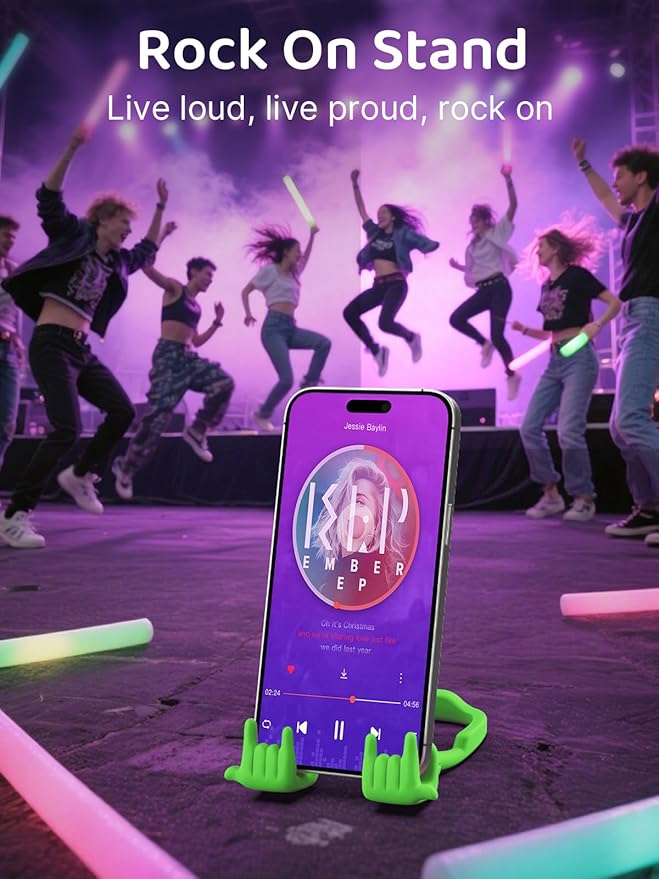 Stocking Stuffers for Teen Boys Girls Cell Phone Stand Upgrade Adjustable Rock on Lazy Phone Stand for Desk Cool Funny Gadget Gifts for Christmas Adult Men Women Wife 2Pack Bright Purple Avocado Green