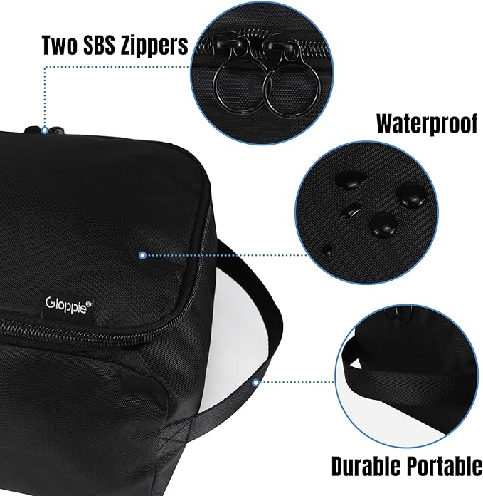 Gloppie Shoe Bags Travel Pouch (2 Pack) - Large Shoes Storage Bag Organizer, Black - Perfect for Men, Women, Business Trips & Gym