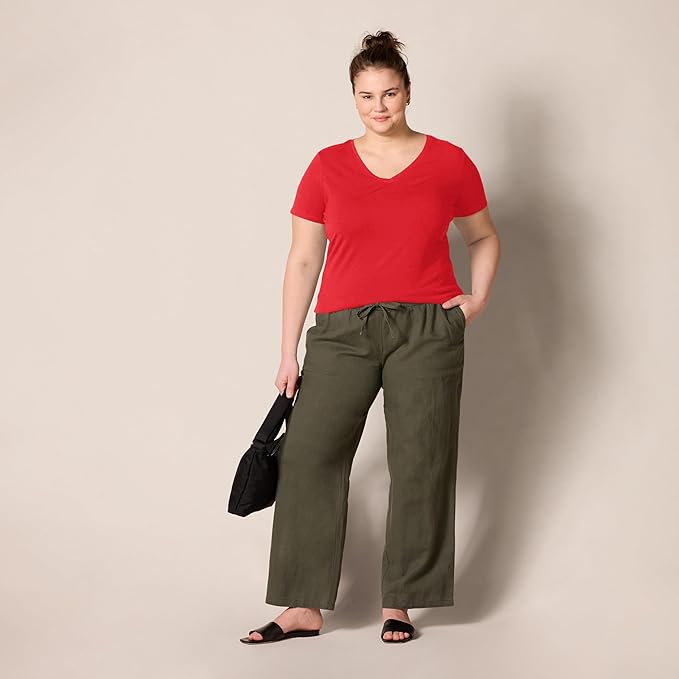 Amazon Essentials Women's Regular-Fit Short-Sleeve T-Shirt (Crewneck and V-Neck Options), Multipacks
