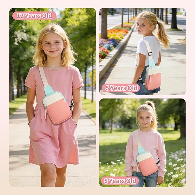 Graduation Mothers Day Gifts for Daughter Teen Girl Her, Fanny Pack Birthday Gifts for 8 9 10 11 12 Year Old Girls, Preppy Crossbody Bag, Adjustable Sling Bag Purse Trendy Stuff Kids Travel Essential