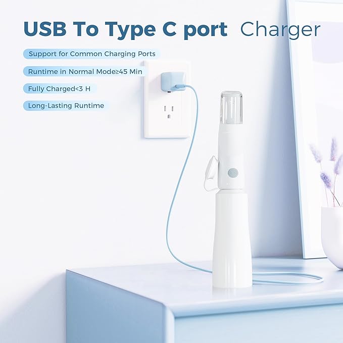 Portable Electric Bidet for Travel, Rechargeable Handheld Bidet with 3 Water High Pressure Sprayer Levels, Adjustable Nozzle, IPX7 Waterproof, Perfect for Personal Hygiene, White