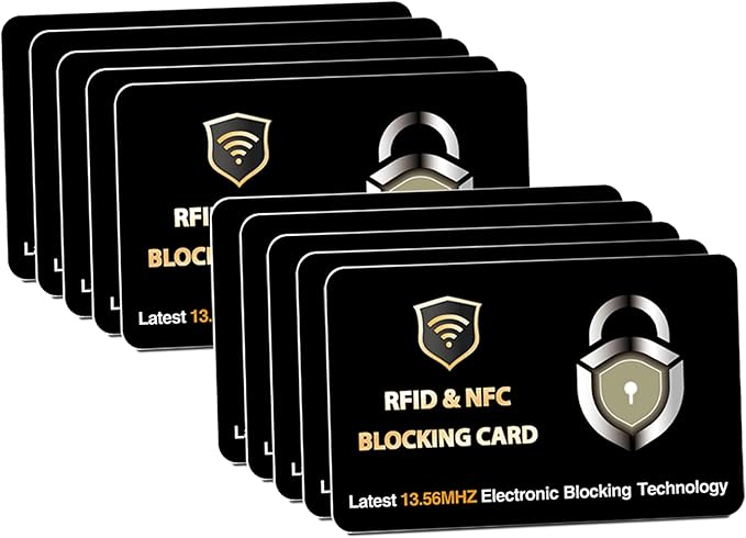 SaiTech IT RFID Blocking Cards Protect Your Entire Wallet, Purse, and Cards from NFC Contactless Theft Wallet for Men & Women-PL Black (10 Pcs Black)