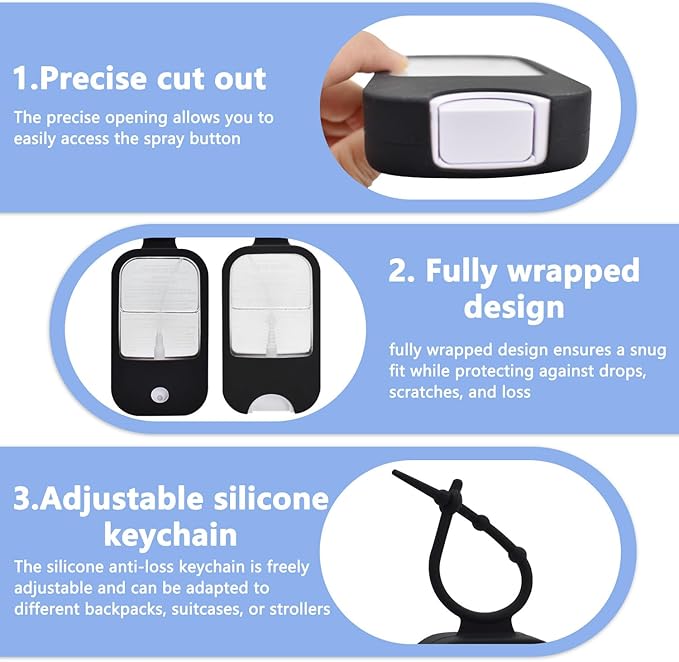 Silicone Case Compatible with Touchland Hand Sanitizer Spray (Fit for 1 FL OZ) Hand Sanitizer Holder Protective Case