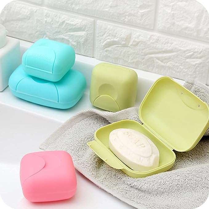 RETON 4 Pcs Travel Soap Container, Portable Soap Holder Dish, Plastic Shampoo Bar Box Case for Bathroom, Shower, Camping, Gym, Outdoor, Hiking, Home (2 Small+2 Large)