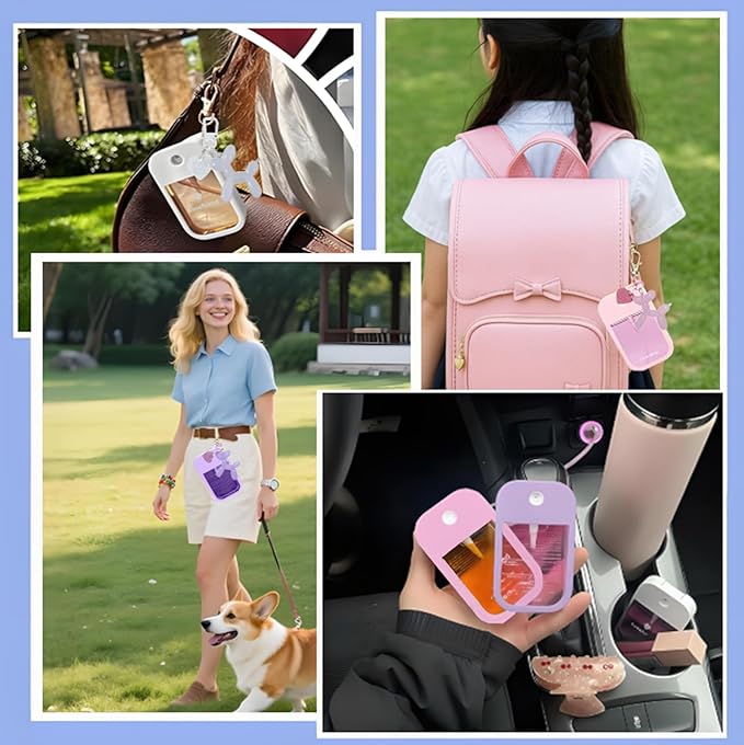 Hand Sanitizer Spray Case for Touchland,Silicone Touchland Case Keychain Hand Sanitizer Spray Holder Compatible with Touchland Power Mist and Glow Mist 1 FL Oz/30ml-Purple