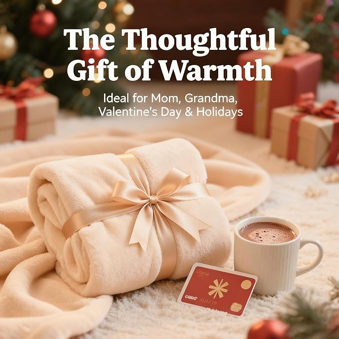 SNZ Wearable Blanket for Womens and Mens, Comfy Flannel Poncho, Snuggie Warm Shawl Wraps for Women, Birthday Gift Ideas