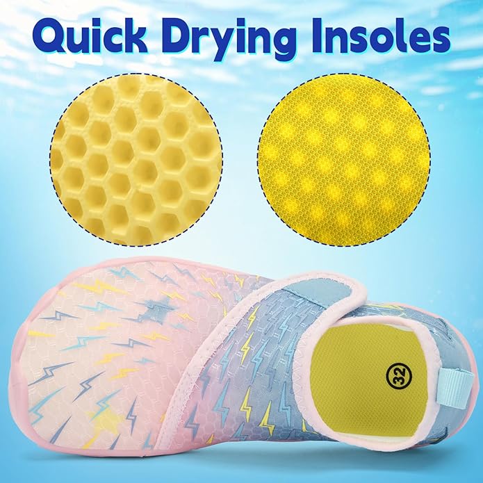 Kids Water Shoes Boys Girls - Wide Toe Box Quick Dry Barefoot Shoes Breathable Non Slip Aqua Athletic Sneakers for Swim Beach Pool Kayak Hiking Sand Walking Travel Essentials (Little Kid/Big Kid)