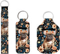 Suobstales 3Pcs Travel Bottles Keychain Holder Set,Travel Bottle Sleeves+Neoprene Chapstick Holders+Lanyard Keychain