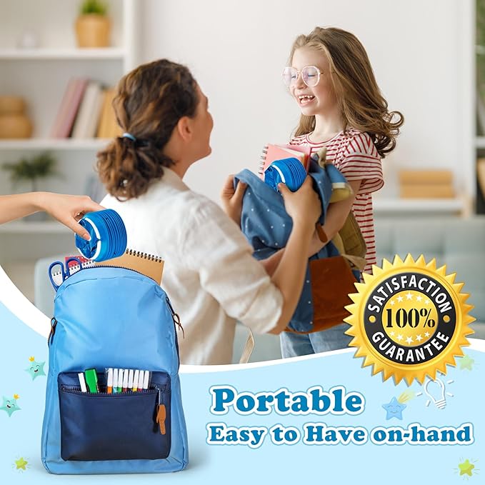Valchoose 60 Pack Kids Barf Bags, Children Emesis Bags Disposable 800ml, Leak-Proof, Puke, Throw Up, Nausea, Vomit, Easy to Use, Perfect for Car Sick, Motion, Chemo, Road Trip, Travel (Blue)