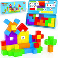 Magnetic Blocks Mini Travel Essentials Toddler Toys with Case Set, Kids Magnet Building Blocks Sensory Montessori Autism Toys for 3+ Boys & Girls Birthday Gifts