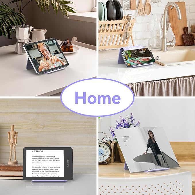Airplane Phone Holder Mount, Travel Essentials Flexible Phone Holder, Airplane Tablet Holder for Flying, Desk, Compatible with iPhone, Smartphone, Tablet, Purple