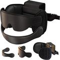SARISUN Travel Pillow for All Airplane Seats, Airplane Pillows Combo with Chin Strap, 3D Eye Mask for Sleeping, 360° Support Travel Head Strap, Long Flights Essentials, Stop Bobblehead, Black