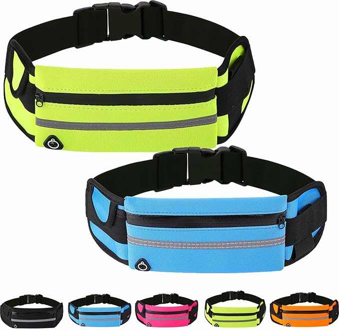 Anti-theft Invisible Waist Bag, Anti-Theft Money Belt Multifunctional Outdoor Sports Waist Bag, for Outdoor Running (Blue+Green)