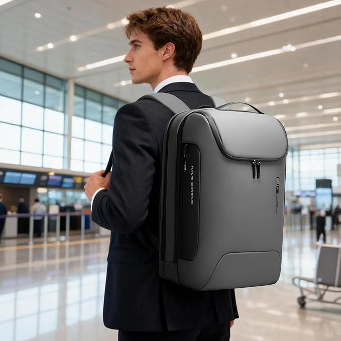 BANGE Anti-Theft Backpack with USB Charging Port for Men, 17.3 Inch Business Laptop Backpack, TSA Approved Lock & Waterproof Zippers, Large Travel Computer Bag