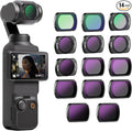 NEEWER Magnetic ND Filter Set Compatible with DJI OSMO Pocket 4 & Pocket 3, 14 Pack CPL ND8/16/32/64/128/256/1000 ND8/PL ND16/PL ND32/PL ND64/PL Light Pollution Reduction, Black Diffusion 1/4