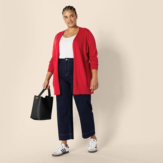 Amazon Essentials Women's Lightweight Long Sleeve Open-Front Cardigan Sweater (Available in Plus Size)