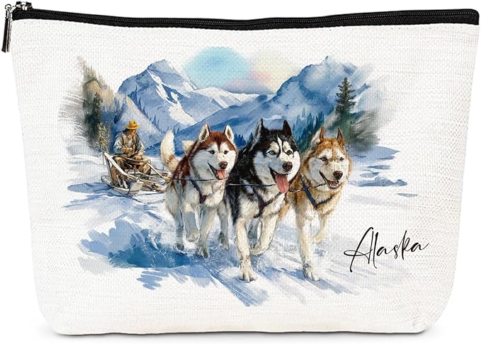 Alaska Cruise Essentials for Women - Alaska Souvenirs Makeup Bag Waterproof Toiletry Pouch Portable Trip Must Haves Party Birthday Graduation Thank Gifts for Daughter Mom Friends Classmates