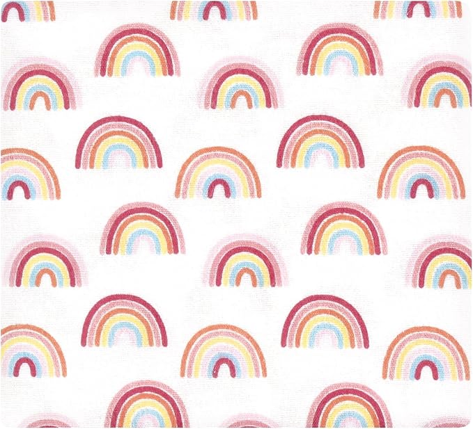 Hudson Baby Unisex Baby Cotton Flannel Receiving Blankets 7-Pack Bundle, Sunshine and Rainbows, One Size