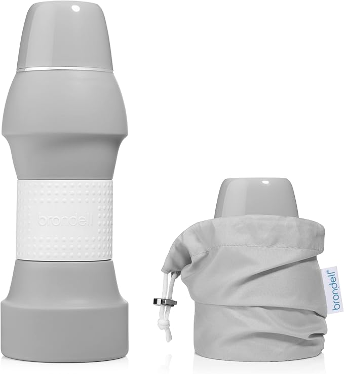 Brondell Bidet GoSpa Collapsible Travel Bidet, Compact and Discreet, with Travel Bag, 500ml, in Gray