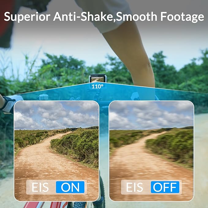 icefox i8 Action Camera with 20MP, 5X Zoom, Underwater Waterproof Camera with Optimized EIS, Video & Photo Editing by Snap Pro App, WiFi Remote Control for Diving, Cycling and Vlogging