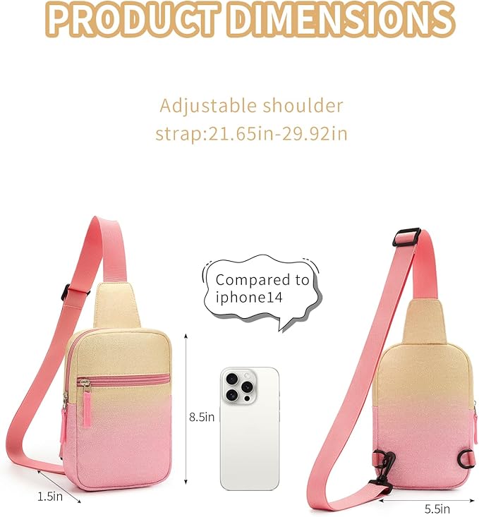 Mothers Day Gifts for Daughter, Birthday Graduation Gifts for 8 9 10 11 12 Year Old Teens Girls Her,Fanny Pack Sling Crossbody Bag Belt Bags Purse, Preppy Teen Girl Gift Trendy Stuff Travel Essentials