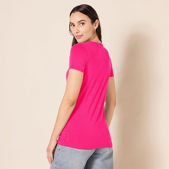 Amazon Essentials Women's Regular-Fit Short-Sleeve T-Shirt (Crewneck and V-Neck Options), Multipacks