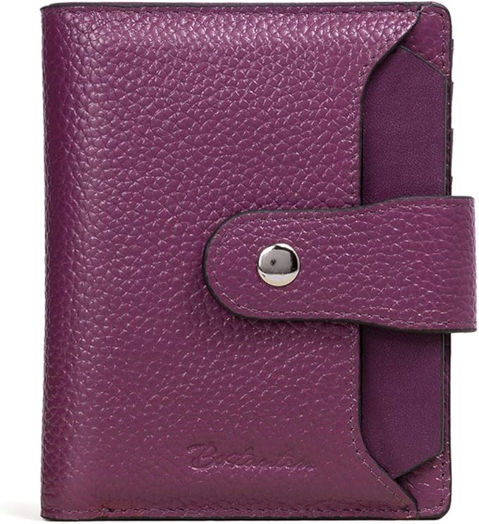 BOSTANTEN Women Leather Wallet RFID Blocking Small Bifold Zipper Pocket Wallet Card Case Purse with ID Window