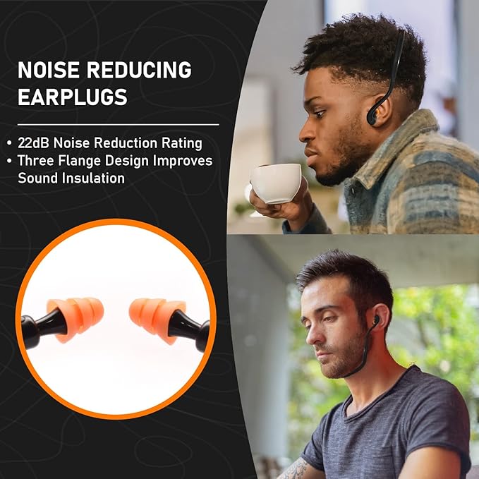 10 Pairs Soft Banded Silicone Reusable Ear Plugs Bulk for Sleeping Noise Hearing Protection Earplugs Music Concerts Construction Shooting Hunting Motor Sports Safety Gun Range Firearm Ear Protectors