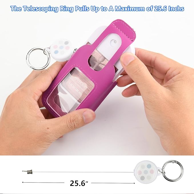 Beautyflier PU Holder Sleeve for Touchland Power Mist and Glow Mist 1FL OZ Hand Sanitizer Spray, Protective Case with Keychain and Telescoping Ring, Perfectly for Travel, Sleeve Only