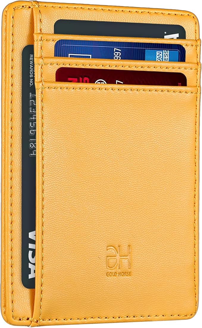 GH GOLD HORSE Slim RFID Blocking Card Holder Minimalist Leather Front Pocket Wallet for Women | Slim, RFID Blocking, Minimalist, Front Pocket