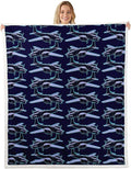 Cartoon Airplane Kids Throw Blanket,American Aircraft Toddler Bed Blanket for Girls Boys Adults,Hand-Painted Air Plane Fleece Blanket,Dark Blue Chic Fuzzy Blanket,Queen Size (90 x 90 Inches)