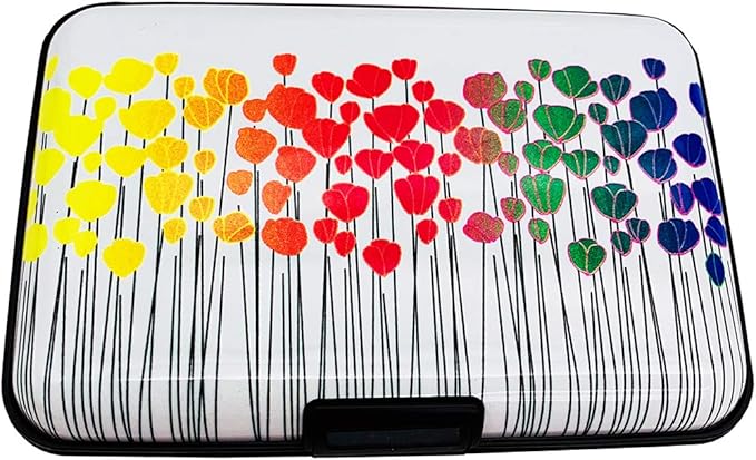 BFL RFID Credit Card Holder for Women or Men, Theft Proof Credit Card Holder, Slim Design Fits in Pocket (Pretty flower)